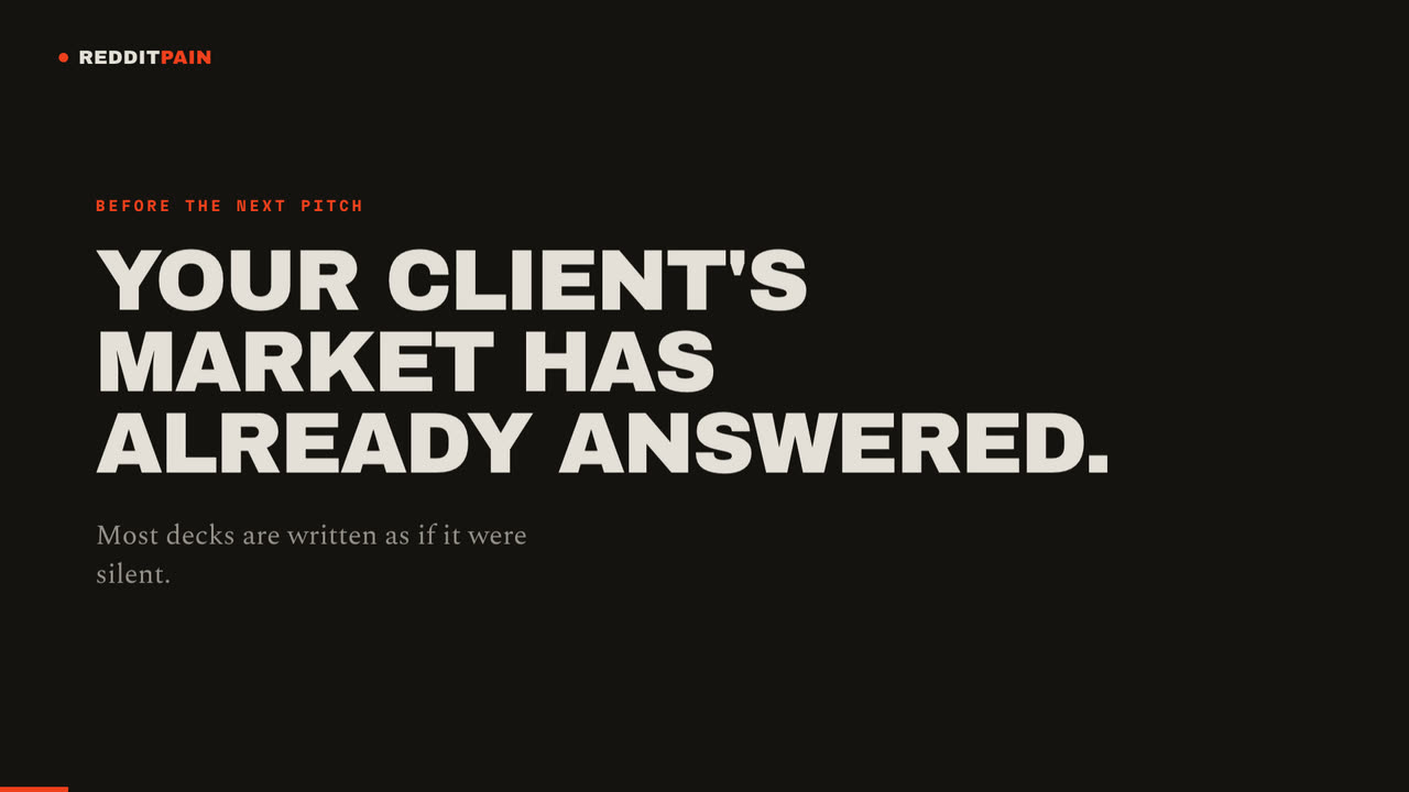 The Pain Report: your client's market has already answered.